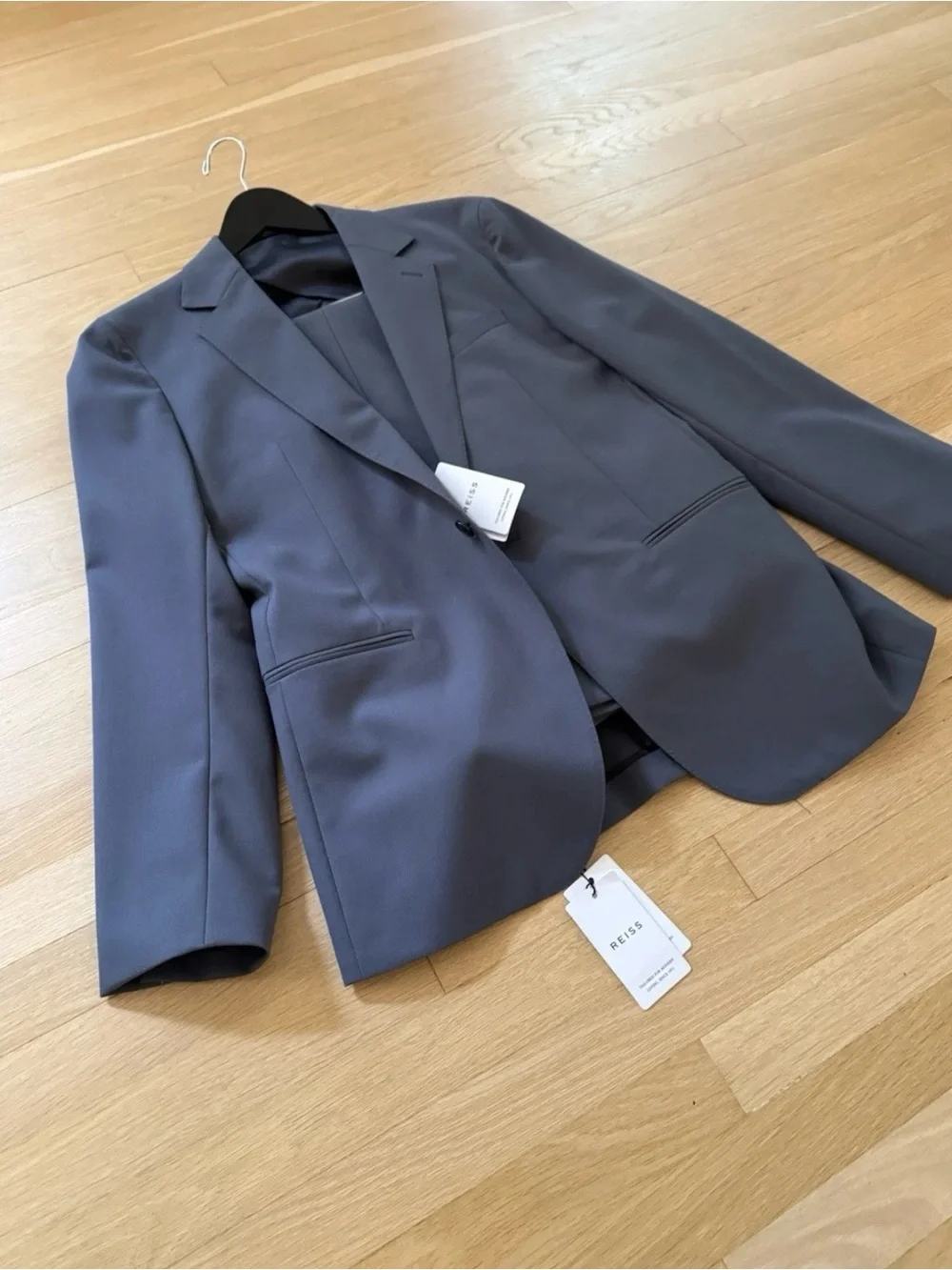 Reiss Airforce Blue Modern Fit Single Breasted Wool Full Suit | NWT | 40R / 32 W